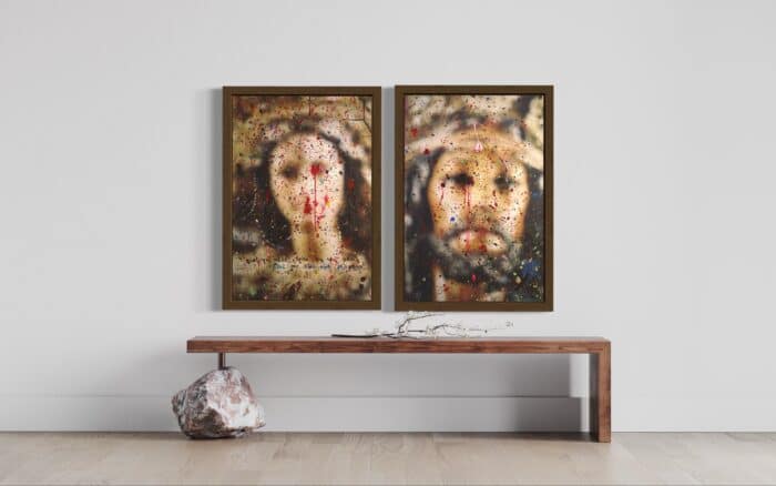 RAMON GIELING - "Saints" - impressie in interieur met lijst