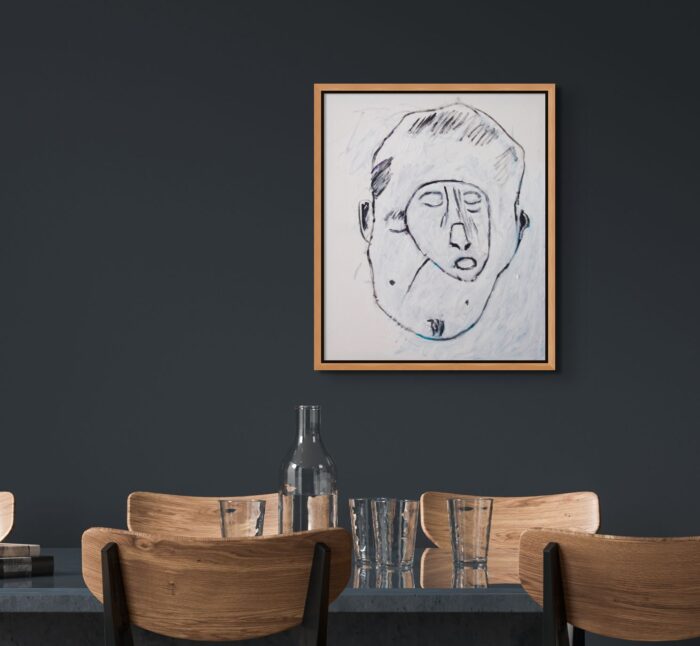 RAMON GIELING - "A white portrait" - in interieur met lijst