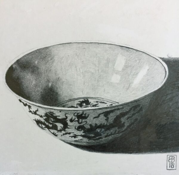 BEN BODT - "Chinese bowl" - pencil on wood