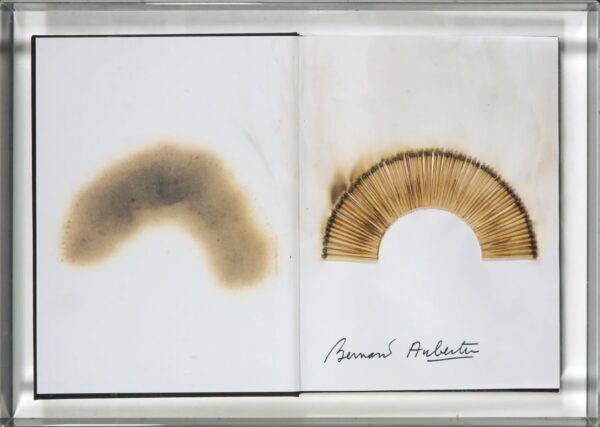 Bernard Aubertin - Il Fuoco e il Rosso - prygraphy on book in plexiglas case