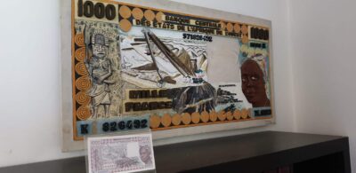 THOMAS TCHOPZAN - "Central Bank West-Afrika 1000 Frs CFA" frontside (hardwood, large)