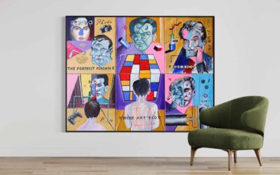 Ramon Gieling - "Five studies for Lorca" - impressie in interieur met lijst