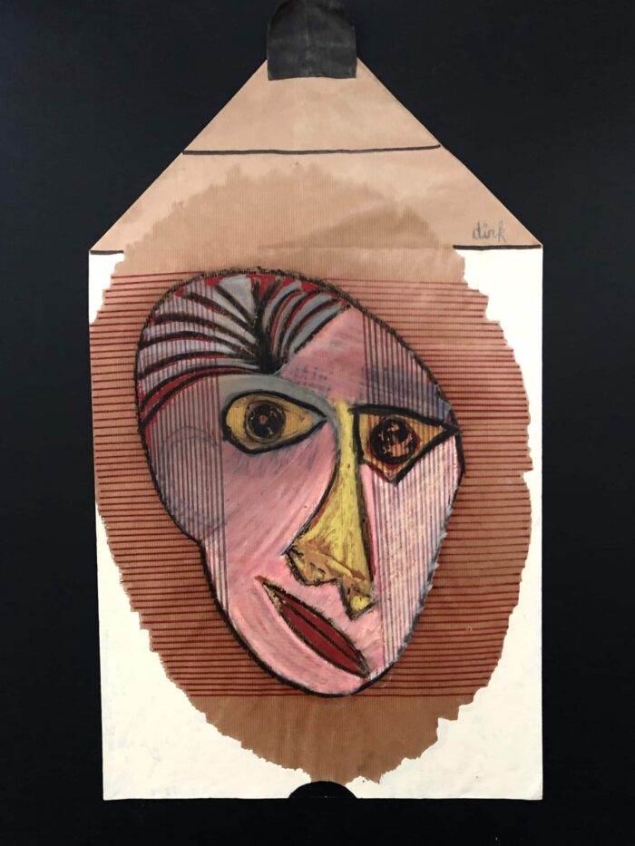 DIRK CELIS - "Pablo 25", mixed media on kraft paper