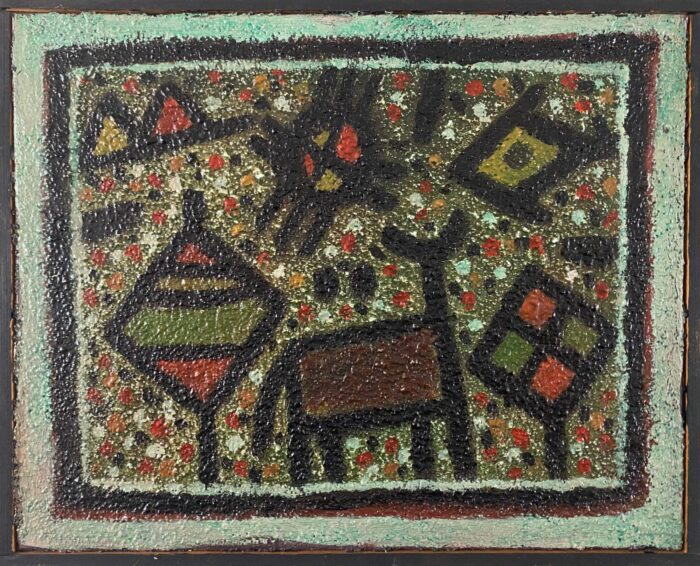 Ferenc Gögös - Zonder titel - acrylverf op hardboard