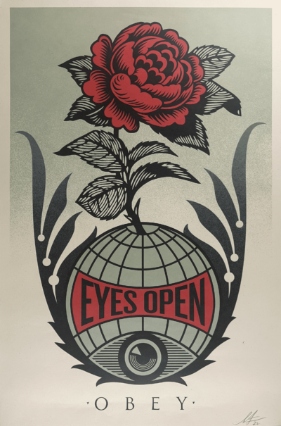 FRANK SHEPARD FAIREY - "Eyes Open" - offset print, handgesigneerd