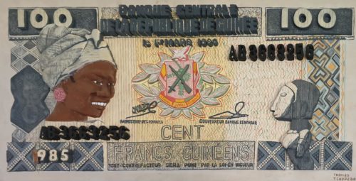 Thomas Tchopzan - "Centrale Bank van Guinee 100 Frs" Voorzijde