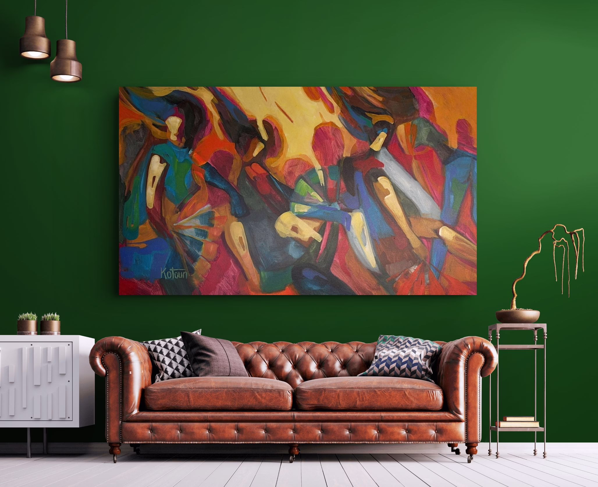 Helma Kotoun - 'Fire dance' - Acrylic on canvas (very large)
