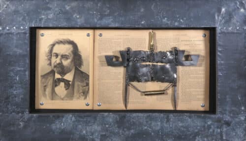 Jan Bollaert 'Bertrand' - assemblage with sculpture in frame