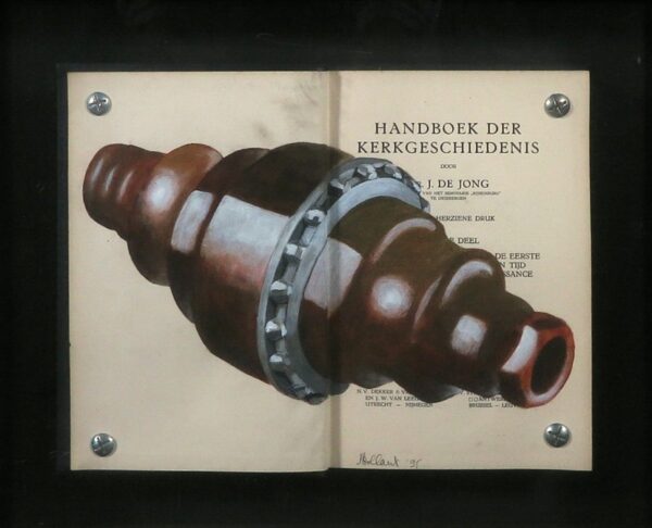 Jan Bollaert - 'Handboek der Kerkgeschiedenis I' - painting and assemblage