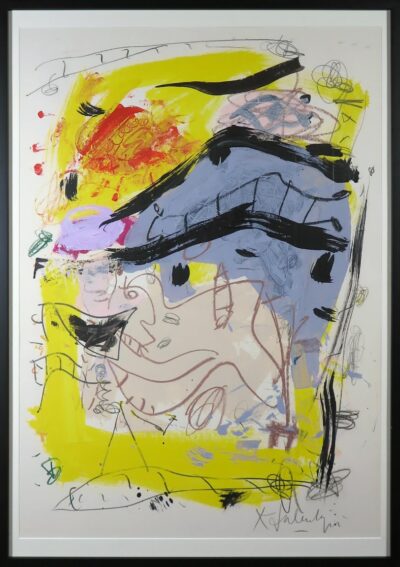 KEES SALENTIJN - Large abstract composition - mixed media, in frame