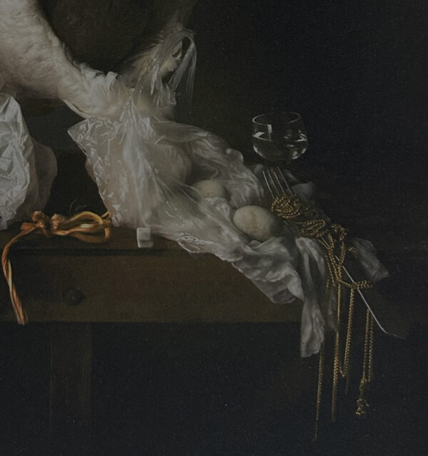 Louise te Poele - 'Zwart witte zwaan' - piëzografie - detail tafel