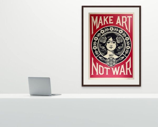 Frank Shepard Fairey - Make Art Not War - impressie in interieur