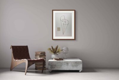 Marten Hendriks - litho - impressie in interieur met lijst