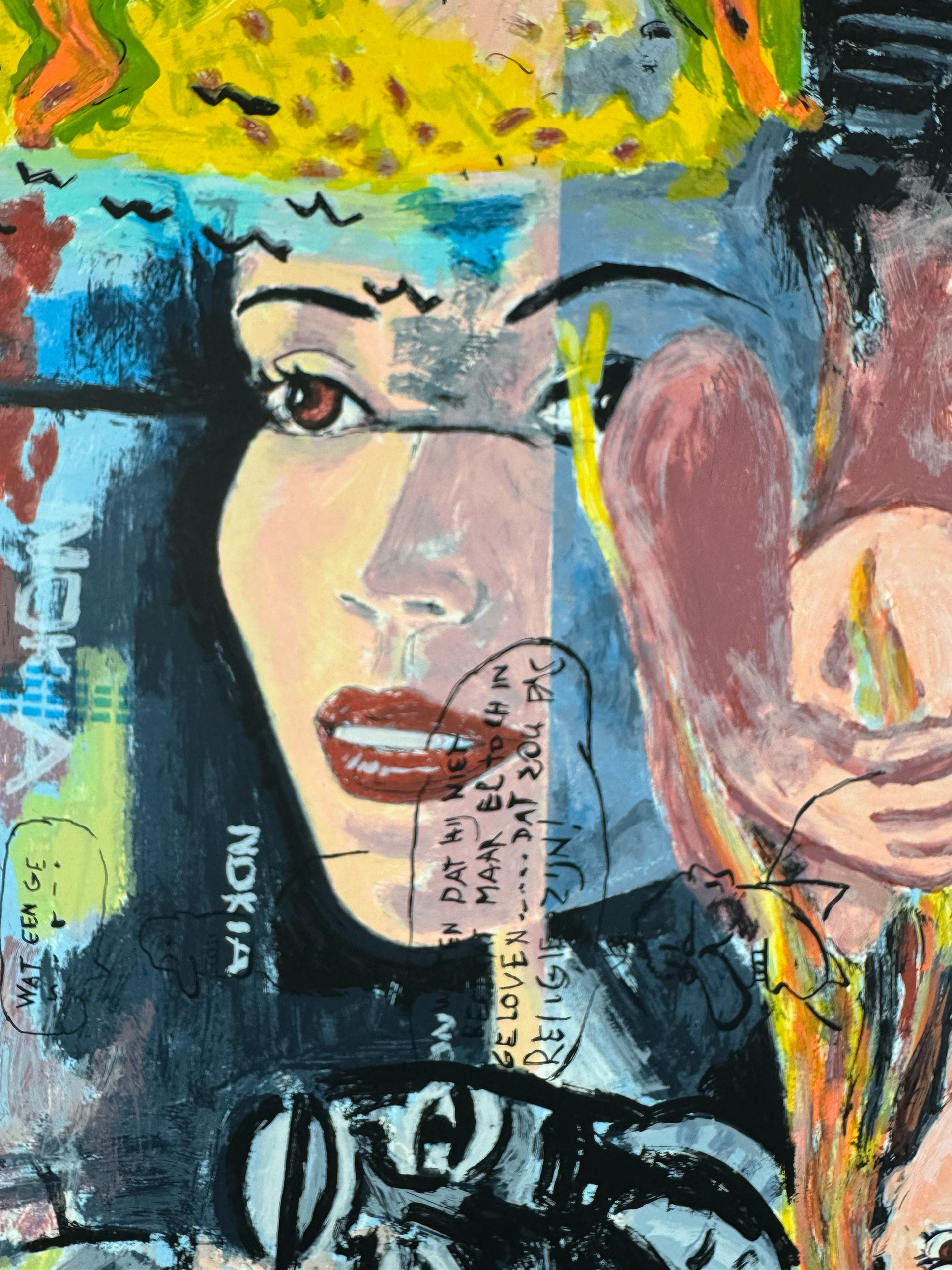 Peter Klashorst / Kamagurka - 'Turn around Lisa' - Grote zeefdruk, detail