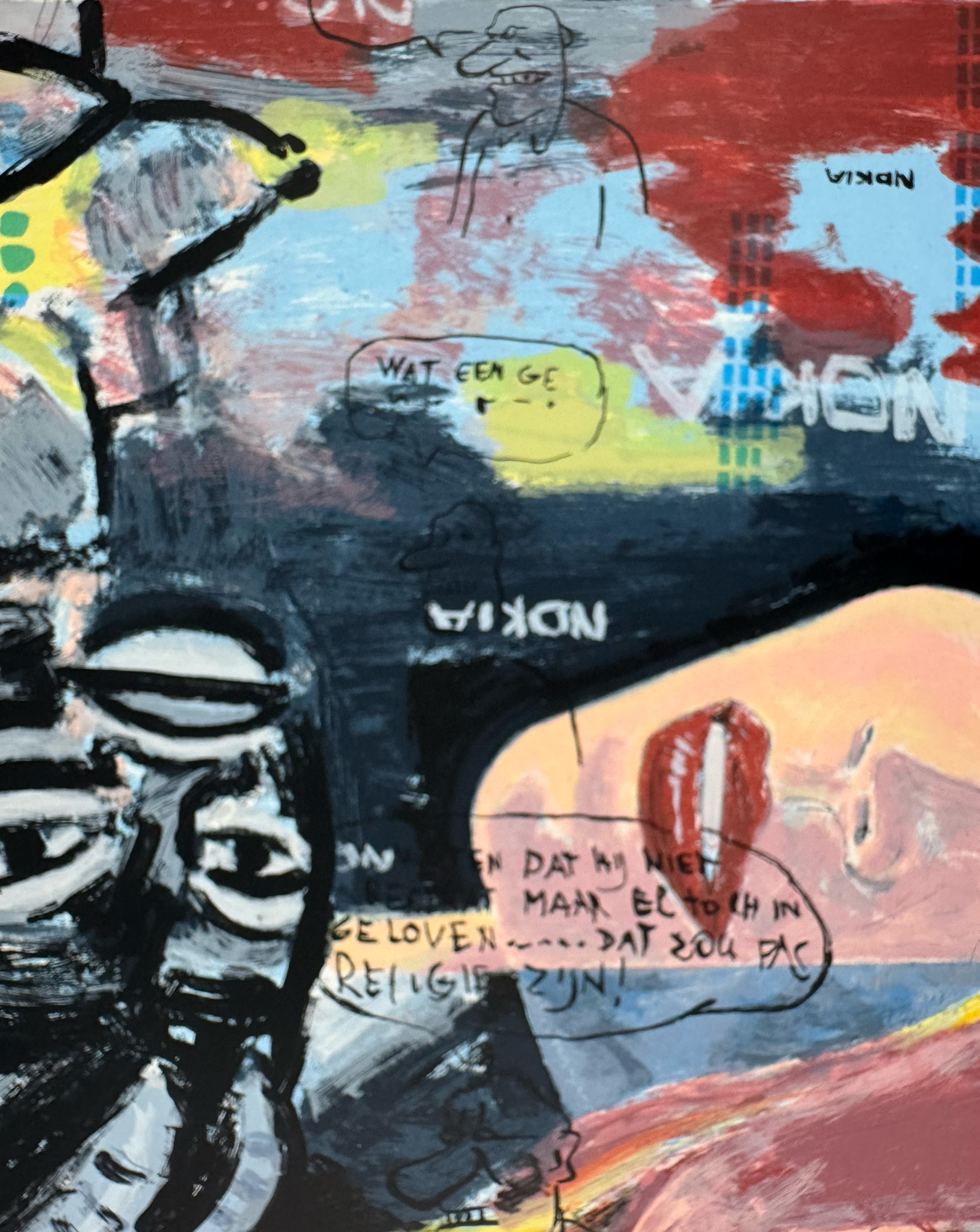 Peter Klashorst / Kamagurka - 'Turn around Lisa' - Grote zeefdruk, detail