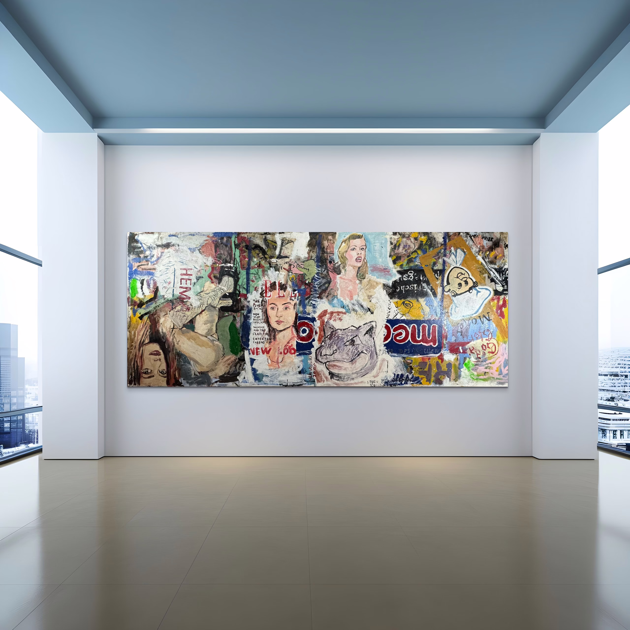 Peter Klashorst - Zeer groot schilderij - corporate interieur