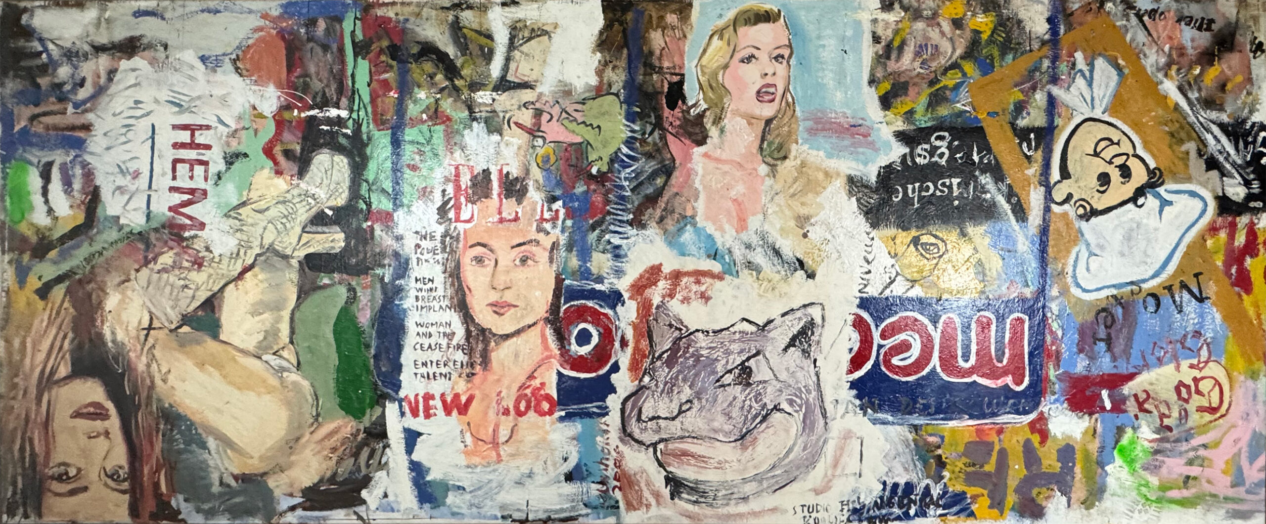 Peter Klashorst - Schilderij in gemengde techniek op doek - zeer groot