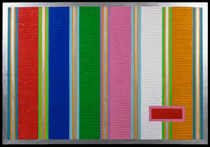 Pim Lenos - Acrylverf op houten paneel - randen paneel