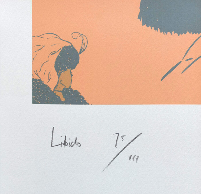 Rob Scholte - 'Libido' - Zeefdruk (Nr.75/111), titel en nummering
