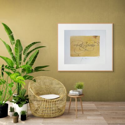 Rob Scholte - 'Rob Scholte' - large silkscreen print in interior with frame