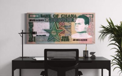 Thomas Tchopzan - "Bank of Ghana 1 Cedi, voorkant" - Impressie interieur