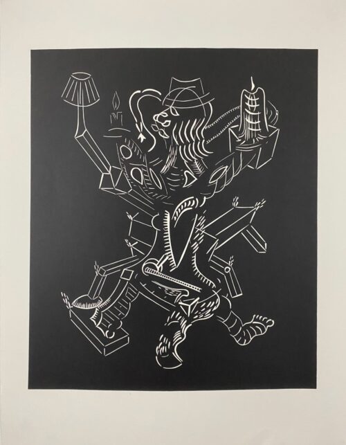 THOMAS VAN DER LINDEN - "Enlightened tango", Lino cut