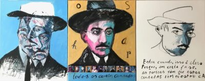 Ramon Gieling - Three studies of Pessoa - Acrylverf op doek
