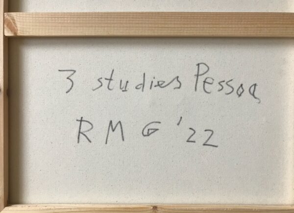 Ramon Gieling - "Three studies of Pessoa" - signatuur, verso
