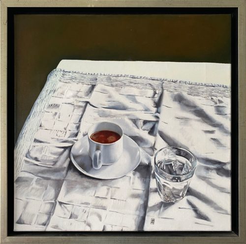 BEN BODT - "Espresso with glass of water" - oils on linen