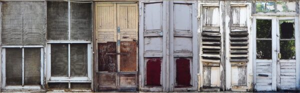 “Witte deur” Fotoprint op 2 aluminium panelen (Nr. 1 van 2) - Bram Boeckhout, paneel 2