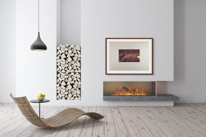 Dick Verdult - Twee Volkshelden - impressie in interieur met lijst