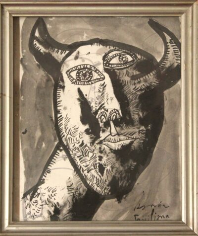 RAMON GIELING - "Minotaurus I" - ink on papier in frame