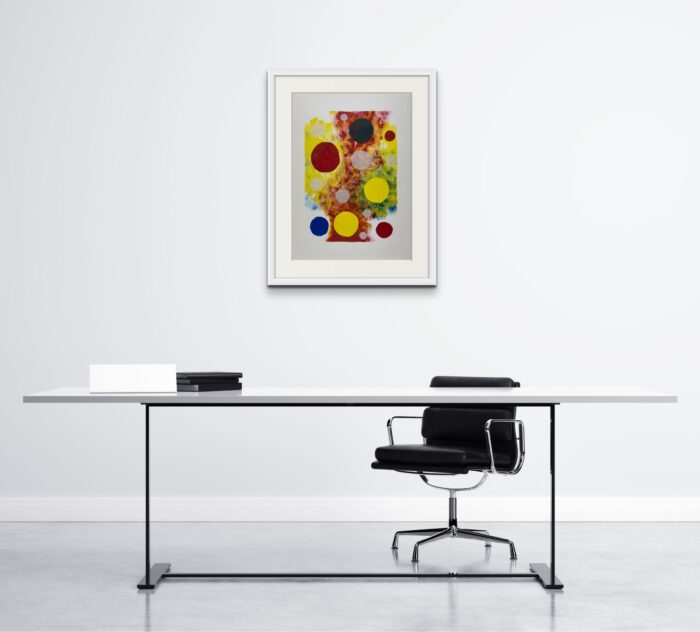 Jan van Asbeck - litho - impressie in interieur met lijst