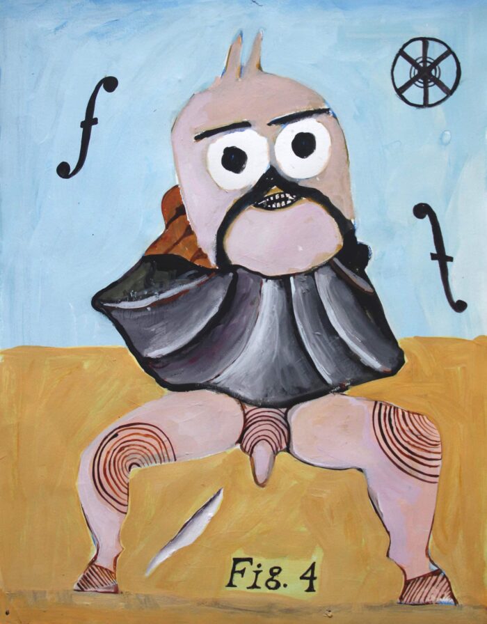 RAMON GIELING - "Strange man on a fiesta" - acrylverf op geschept papier