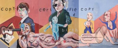 Ramón Gieling - "De geboorte van de dichter - acrylverf op 3 panelen