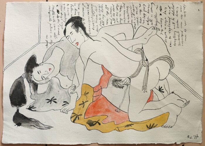 RAMON GIELING - "Shunga III" - mixed media on paper