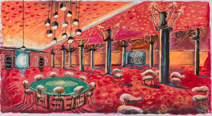 RAMON GIELING - "Sisyphus at work, Casino" - Gouache op geschept papier